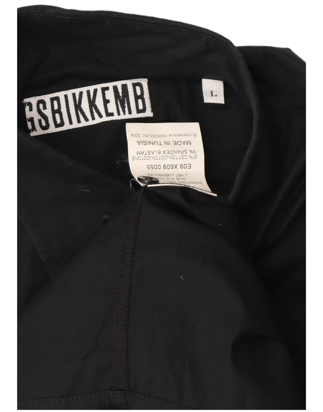 BIKKEMBERGS Mens Graphic Shirt Large Black Cotton