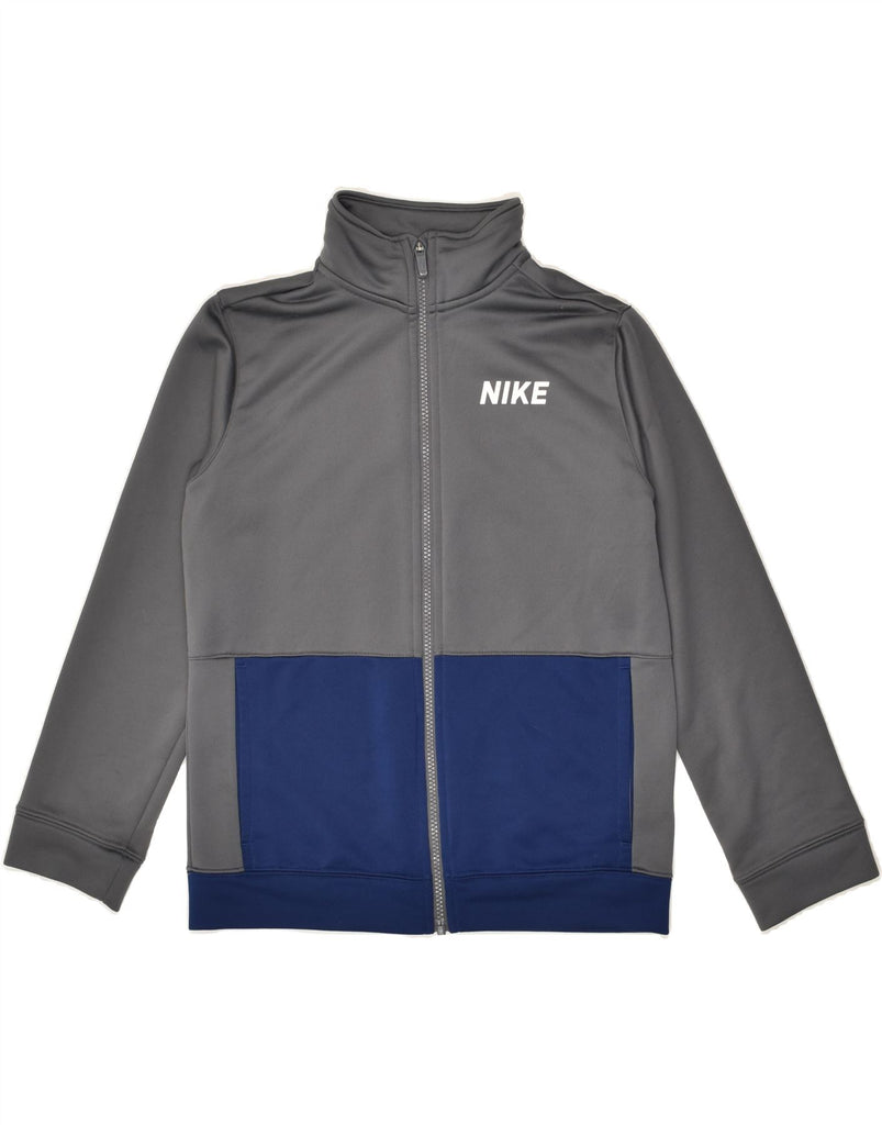 NIKE Boys Tracksuit Top Jacket 10-11 Years Medium  Grey Colourblock | Vintage Nike | Thrift | Second-Hand Nike | Used Clothing | Messina Hembry 