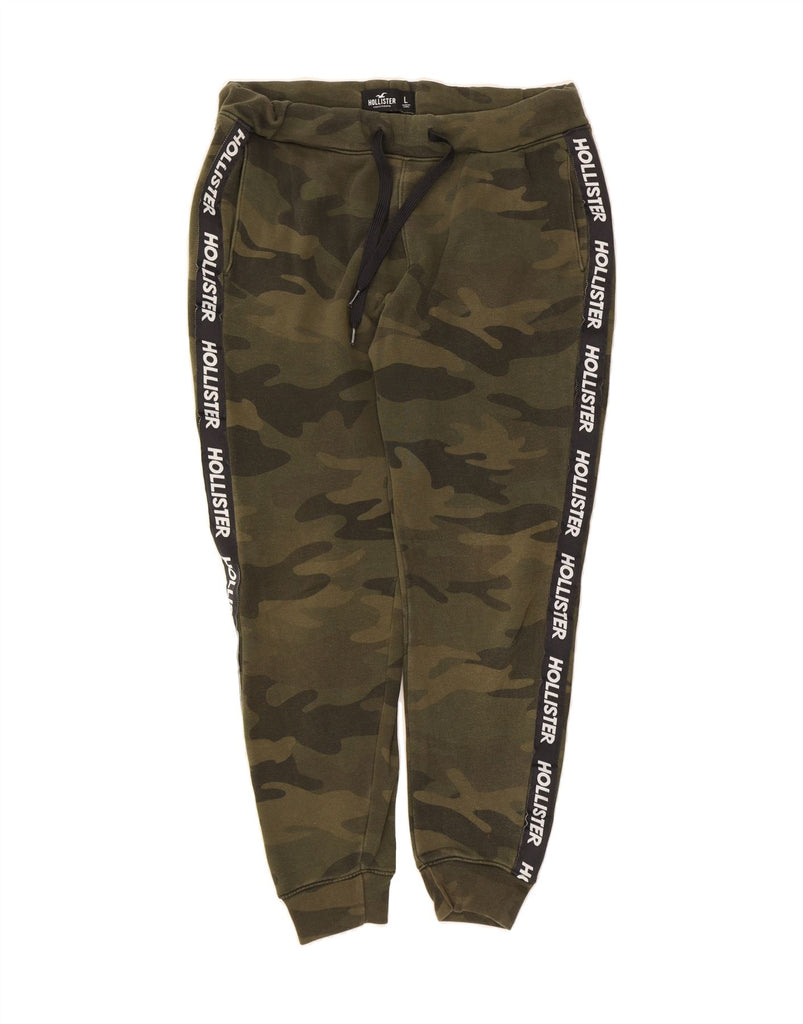 HOLLISTER Womens Tracksuit Trousers Joggers UK 16 Large Khaki Camouflage Vintage Hollister and Second-Hand Hollister from Messina Hembry 