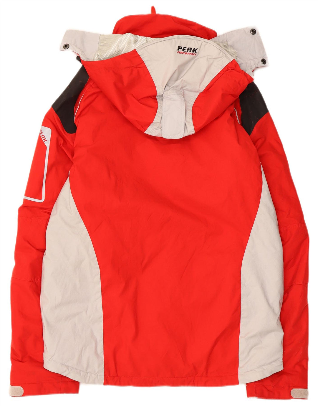 Peak Performance Mens Hooded Ski Jacket UK 38 Medium Red Colourblock