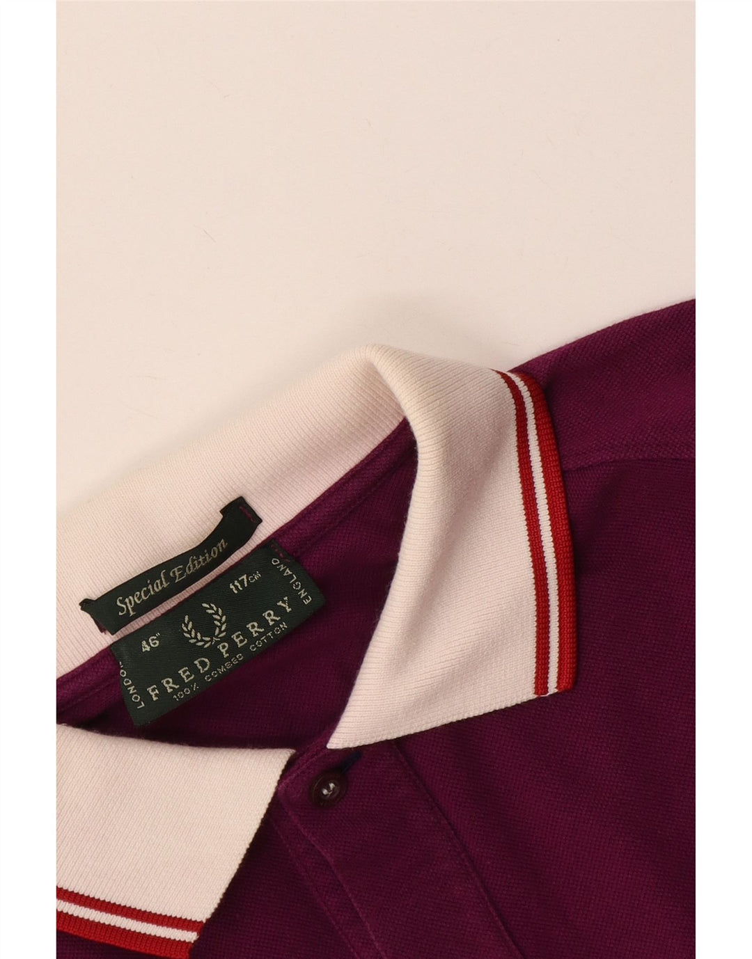 Fred Perry Mens Special Edition Rugby Polo Shirt Large Maroon Striped