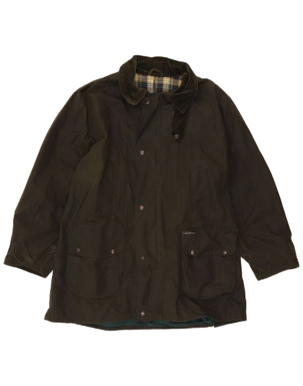 OUTBACK Mens Waxed Cotton Jacket UK 40 Large Khaki