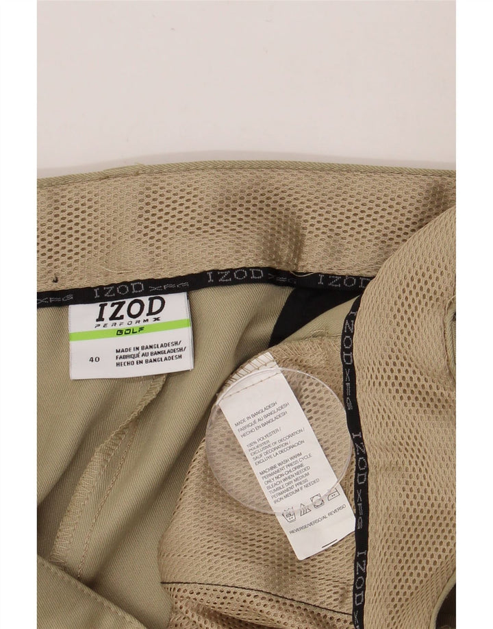 IZOD Mens Cargo Shorts W40 XL Beige Polyester