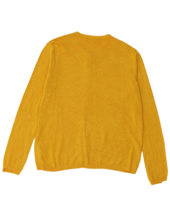 Zara Womens Cardigan Sweater UK 14 Large Yellow Viscose