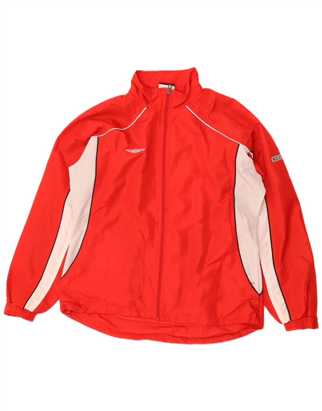 Umbro Mens Graphic Tracksuit Top Jacket XL Red Colourblock Polyester