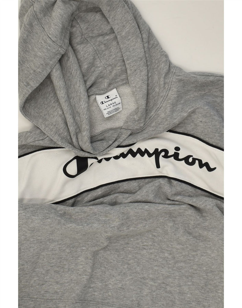 CHAMPION Girls Graphic Hoodie Jumper 11-12 Years Large Grey | Vintage Champion | Thrift | Second-Hand Champion | Used Clothing | Messina Hembry 