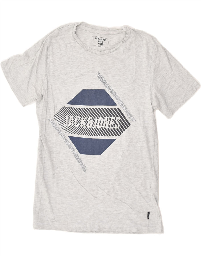 JACK & JONES Mens Slim Fit Graphic T-Shirt Top Small Grey Cotton | Vintage Jack & Jones | Thrift | Second-Hand Jack & Jones | Used Clothing | Messina Hembry 