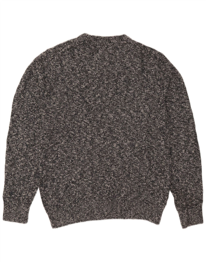 L.L.Bean Mens Crew Neck Jumper Sweater Medium Grey Flecked Cotton
