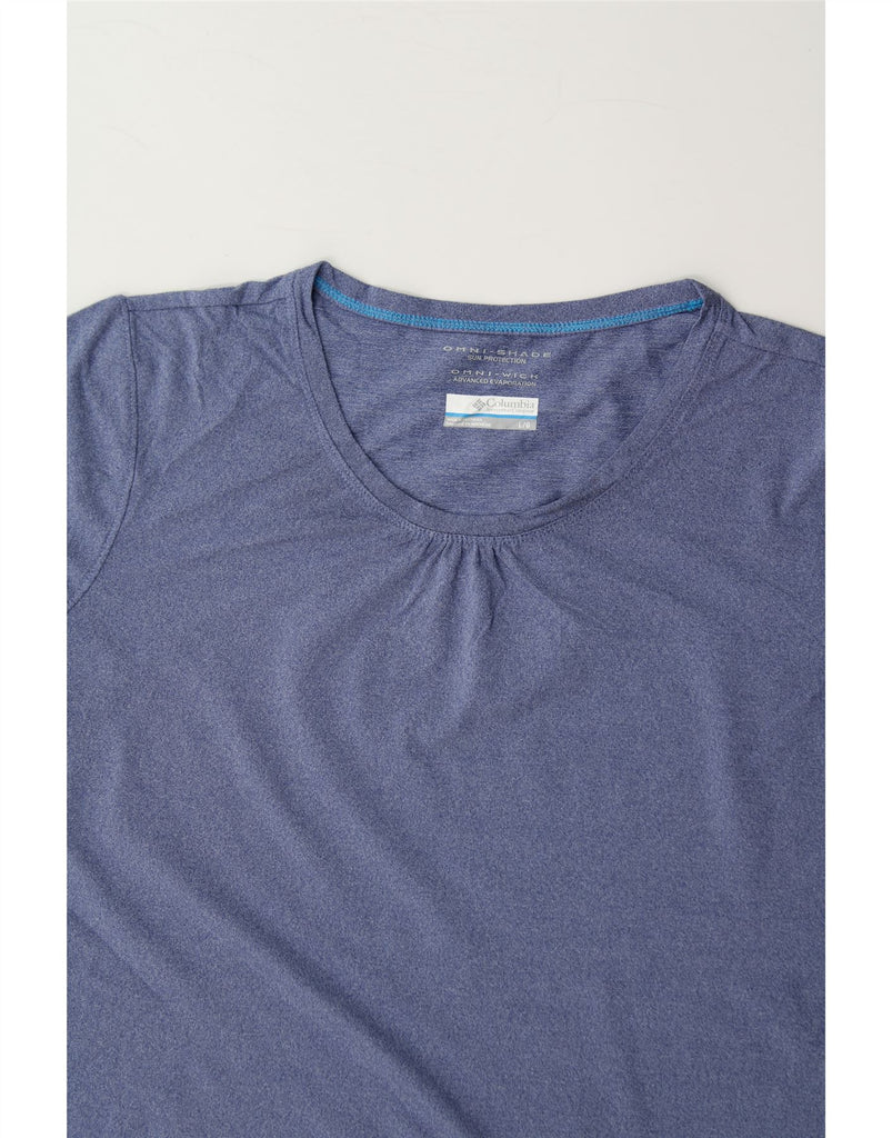 COLUMBIA Womens Omni-Shade T-Shirt Top UK 16 Large Blue Polyester Vintage Columbia and Second-Hand Columbia from Messina Hembry 