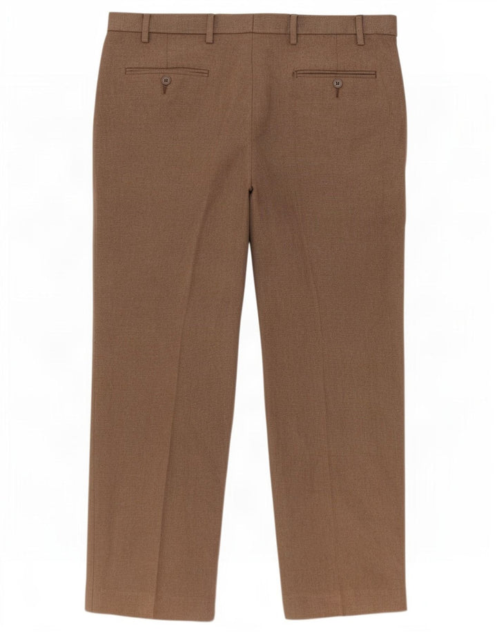 Marks & Spencer Mens Regular Suit Trousers W38 L29 Brown Polyester