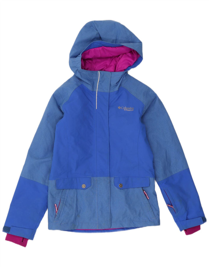 Columbia Girls Titanium Windbreaker Jacket 10-11 Years Medium Blue