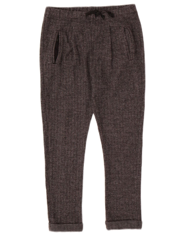 ZARA Girls Slim Chino Trousers 7-8 Years W22 L18 Grey Herringbone