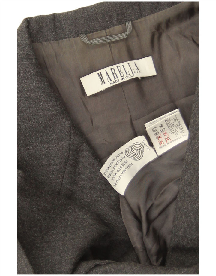Marella Womens 3 Button Blazer Jacket UK 18 XL Grey New Wool