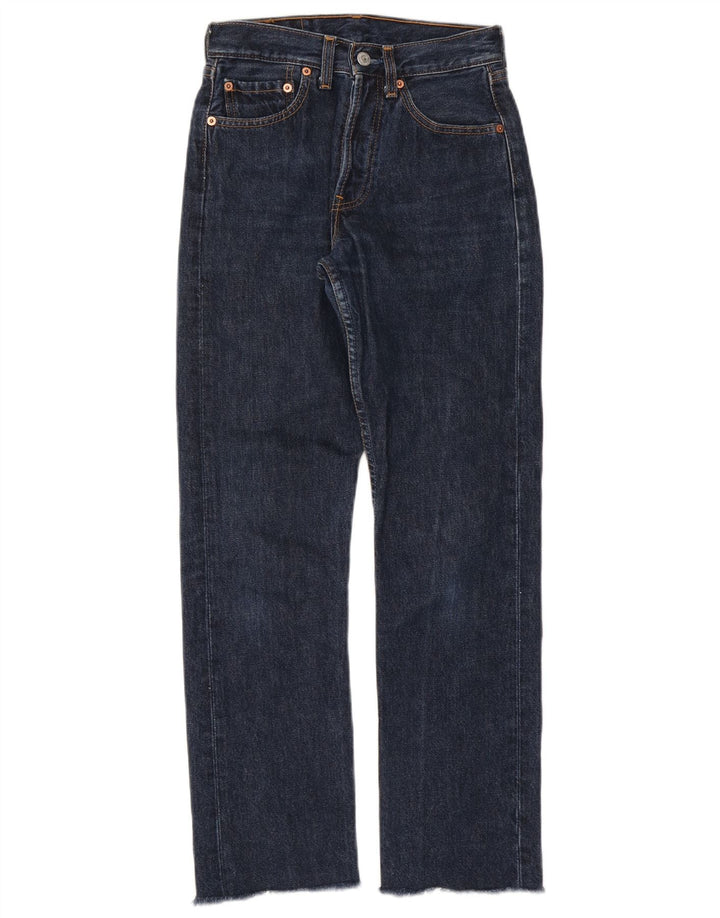 Levi's Womens 501 Straight Jeans W26 L30 Navy Blue