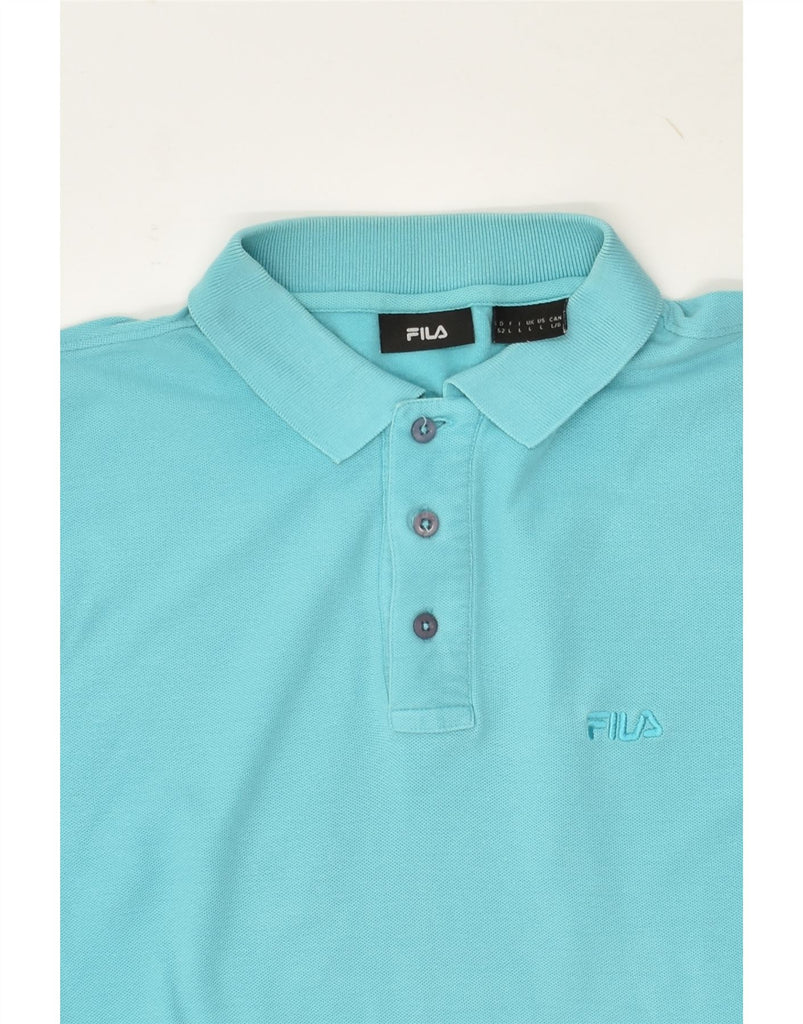 FILA Mens Polo Shirt Large Blue Cotton | Vintage Fila | Thrift | Second-Hand Fila | Used Clothing | Messina Hembry 