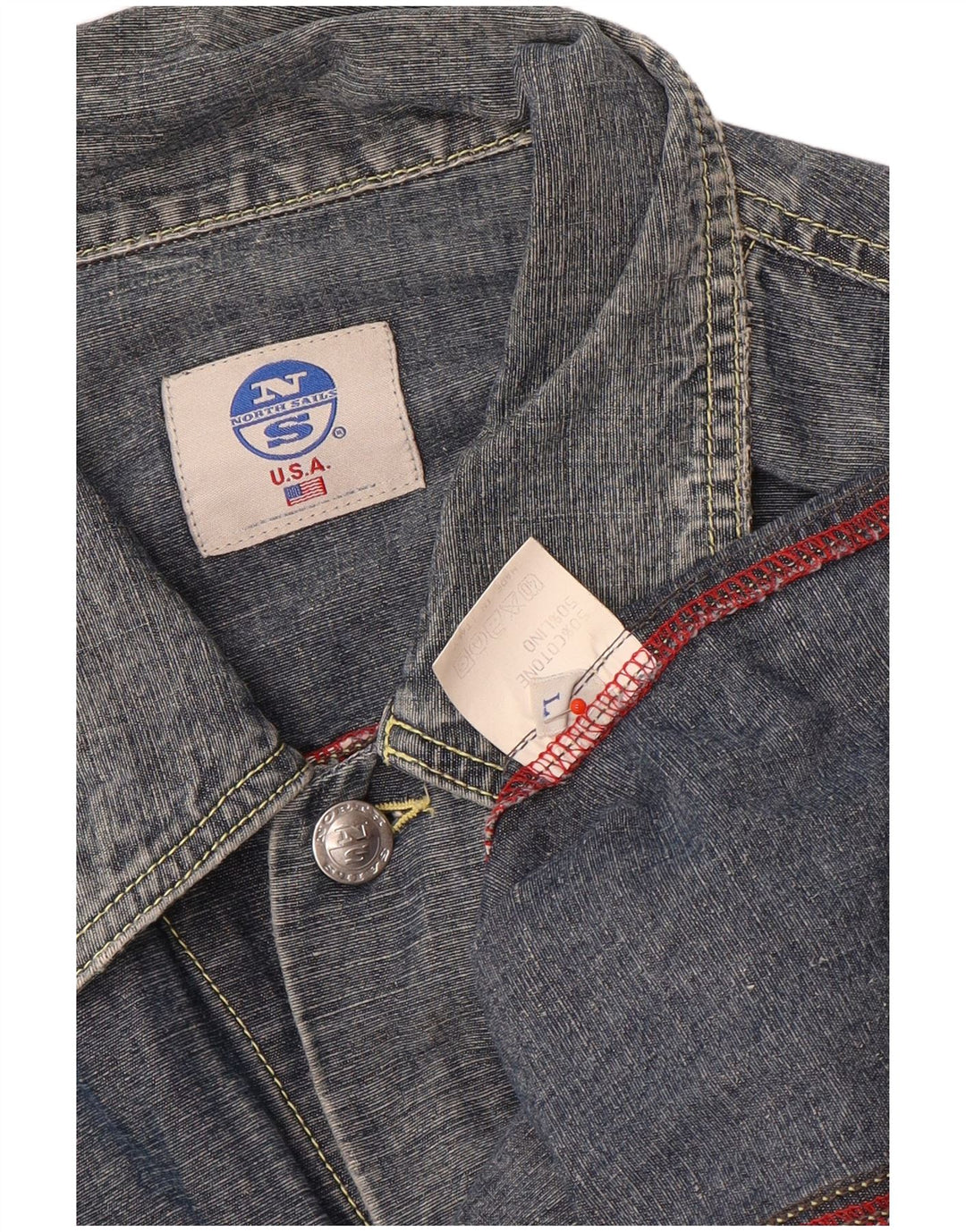 North Sails Mens Denim Jacket UK 40 Large Navy Blue Cotton