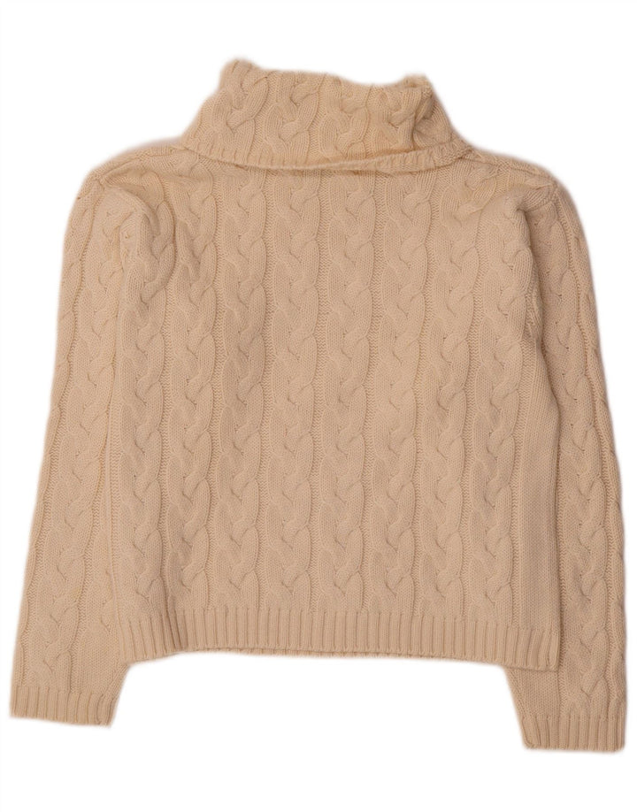 Marco Pecci Womens Roll Neck Jumper Sweater UK 10 Small Off White Wool