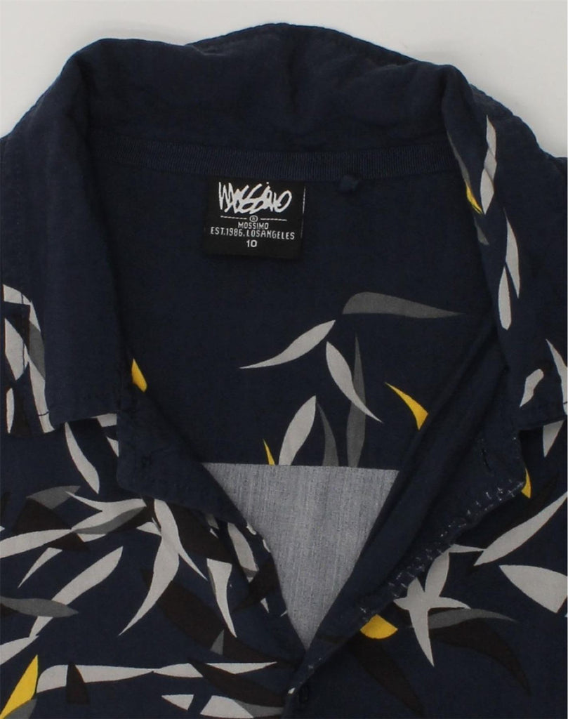 MOSSIMO Boys Short Sleeve Shirt 9-10 Years Navy Blue Floral Viscose | Vintage Mossimo | Thrift | Second-Hand Mossimo | Used Clothing | Messina Hembry 