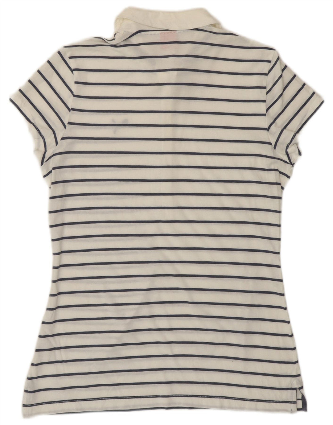 PUMA Womens Polo Shirt UK 12 Medium White Striped