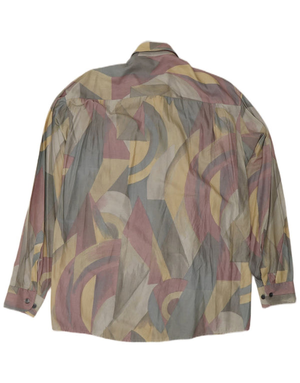 CASA MODA Mens Abstract Pattern Shirt Size 40 Medium Multicoloured Viscose