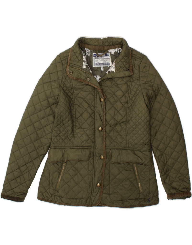 JOULES Womens Quilted Jacket UK 12 Medium Khaki Polyamide | Vintage Joules | Thrift | Second-Hand Joules | Used Clothing | Messina Hembry 