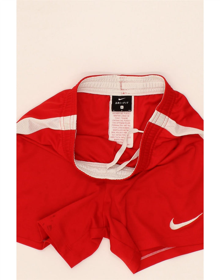 NIKE Boys Dri Fit Sport Shorts 8-9 Years Small Red Colourblock Polyester Vintage Nike and Second-Hand Nike from Messina Hembry 
