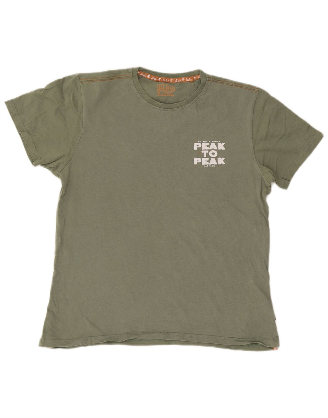 Fat Face Mens Graphic T-Shirt Top Medium Green Cotton