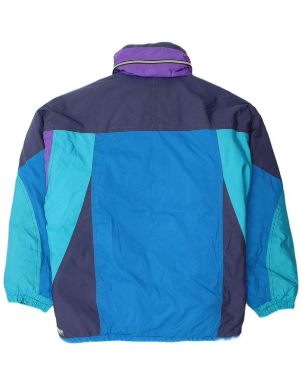 COLMAR Mens Graphic Ski Jacket IT 54 XL Blue Colourblock Polyamide