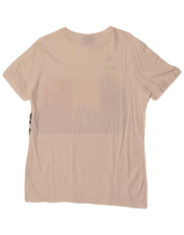 Lotto Mens Italia Graphic T-Shirt Top Large White Cotton