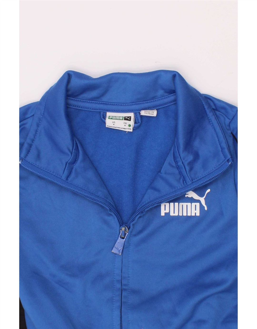 Puma Boys Tracksuit Top Jacket 3-4 Years Blue Colourblock Polyester