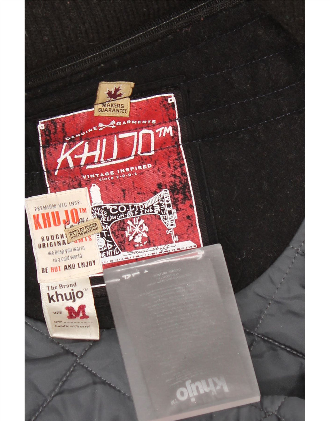 KHUJO Mens Military Overcoat UK 38 Medium Black Nylon
