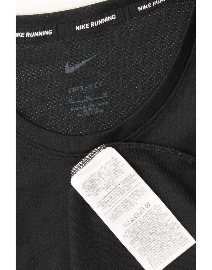 Nike Mens Dri Fit T-Shirt Top Medium Black Polyester