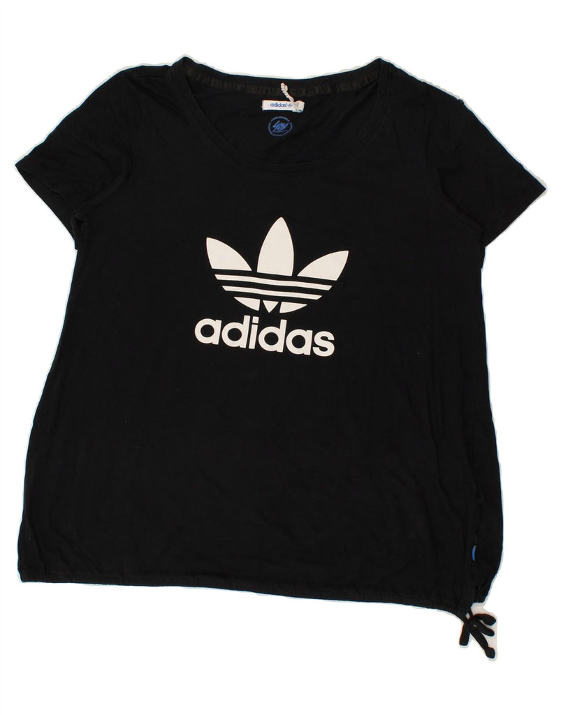 ADIDAS Womens Graphic T-Shirt Top IT 42 Medium Black Cotton | Vintage Adidas | Thrift | Second-Hand Adidas | Used Clothing | Messina Hembry 