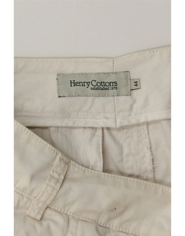 HENRY COTTONS Womens A-Line Skirt IT 44 Medium W30 White Cotton