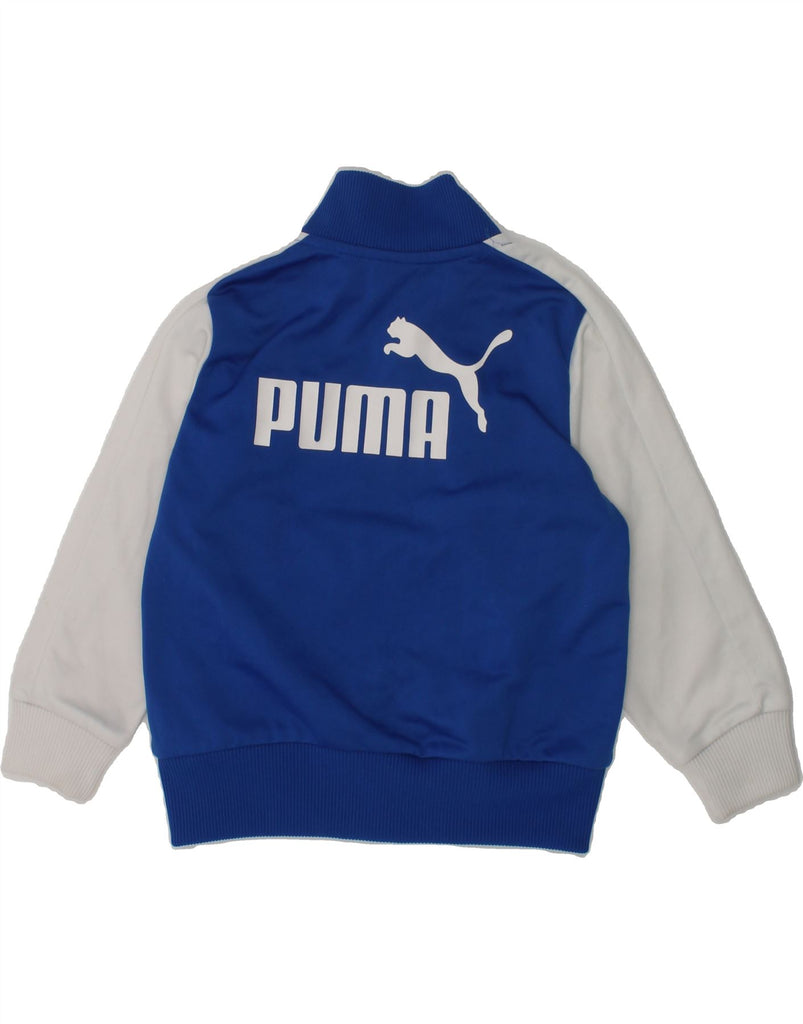 PUMA Baby Boys Graphic Tracksuit Top Jacket 18-24 Months Blue Colourblock | Vintage Puma | Thrift | Second-Hand Puma | Used Clothing | Messina Hembry 