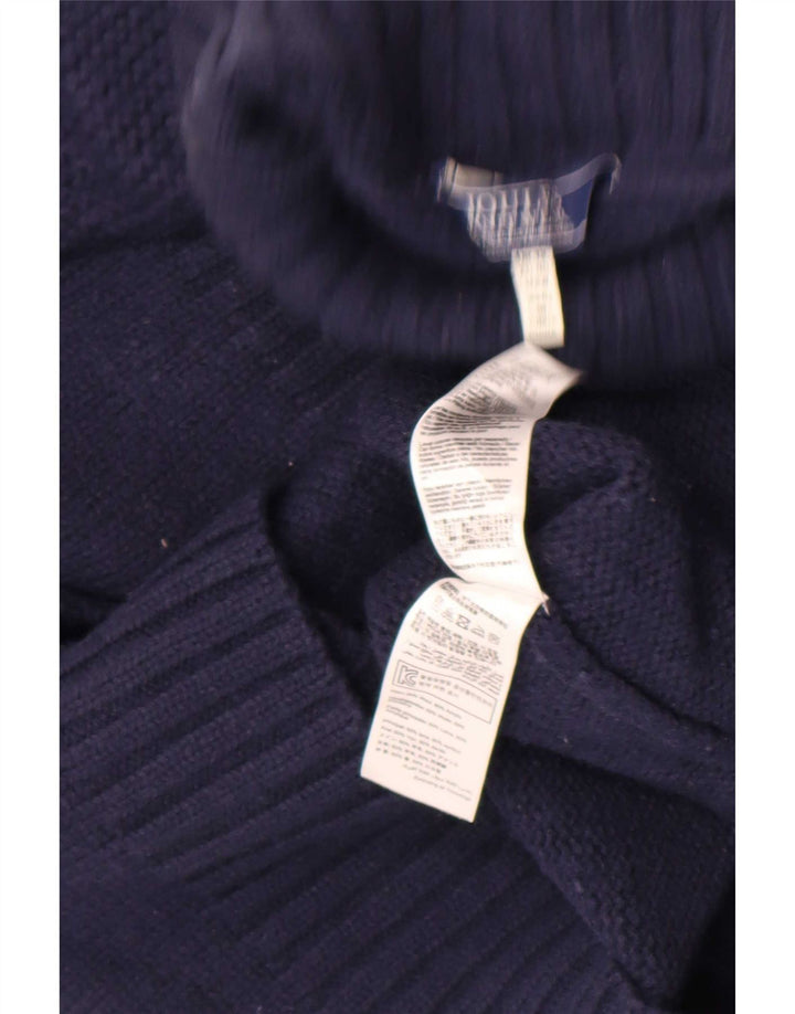 Joules Womens Roll Neck Jumper Sweater UK 12 Medium Navy Blue Wool