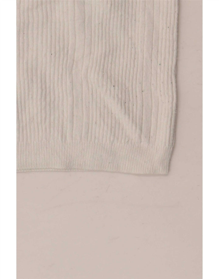 Marks & Spencer Womens Crop Top Long Sleeve UK 8 Small White Viscose