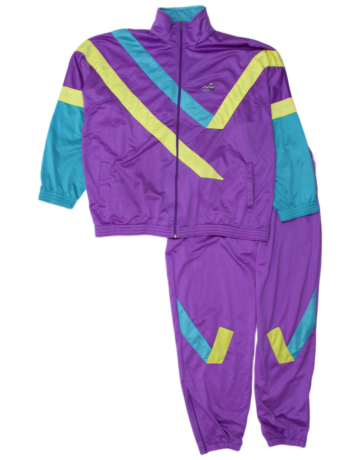 Brugi Mens Full Tracksuit XL  Purple Colourblock Polyester