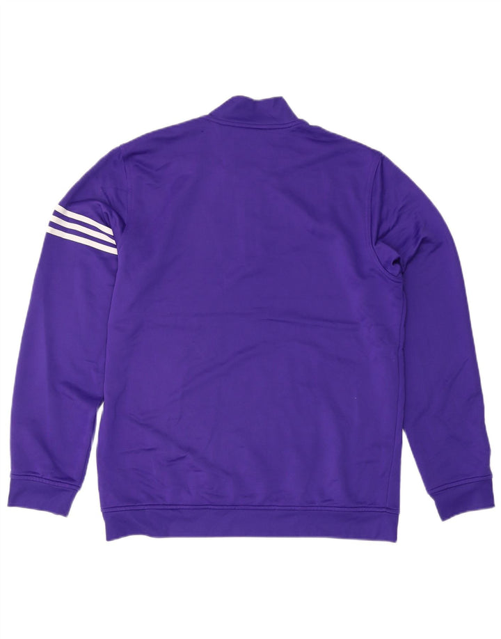 ADIDAS Mens Climalite Zip Neck Sweatshirt Jumper Large Purple Polyester