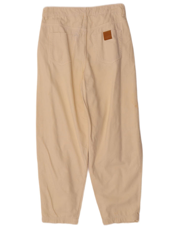 Zara Womens High Waist Loose Fit Casual Trousers EU 38 Small W28 L26 Beige