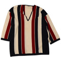 Accento By Marzotto Mens V-Neck Jumper Sweater Medium Multicoloured Striped