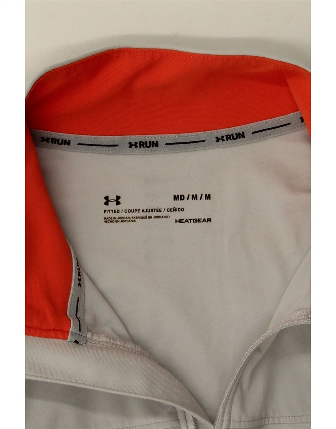 UNDER ARMOUR Mens Fitted Zip Neck Pullover Tracksuit Top Medium Grey Vintage Under Armour and Second-Hand Under Armour from Messina Hembry 