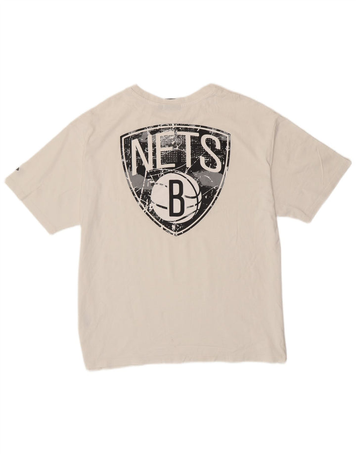 New Era Mens Brooklyn Nets Graphic T-Shirt Top Large White