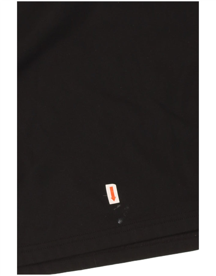 NIKE Mens Dri Fit Zip Neck Top Long Sleeve Medium Black Polyester