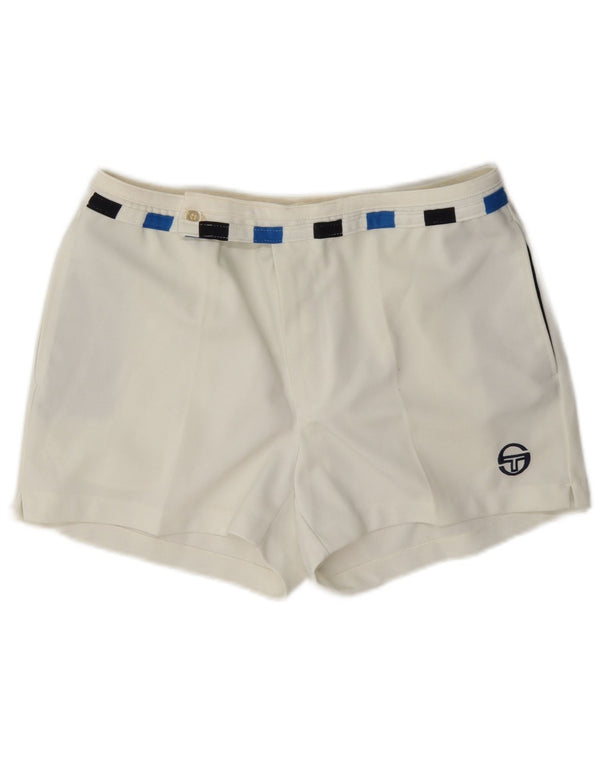 Sergio Tacchini Womens Chino Shorts IT 52 2XL W36 White Colourblock