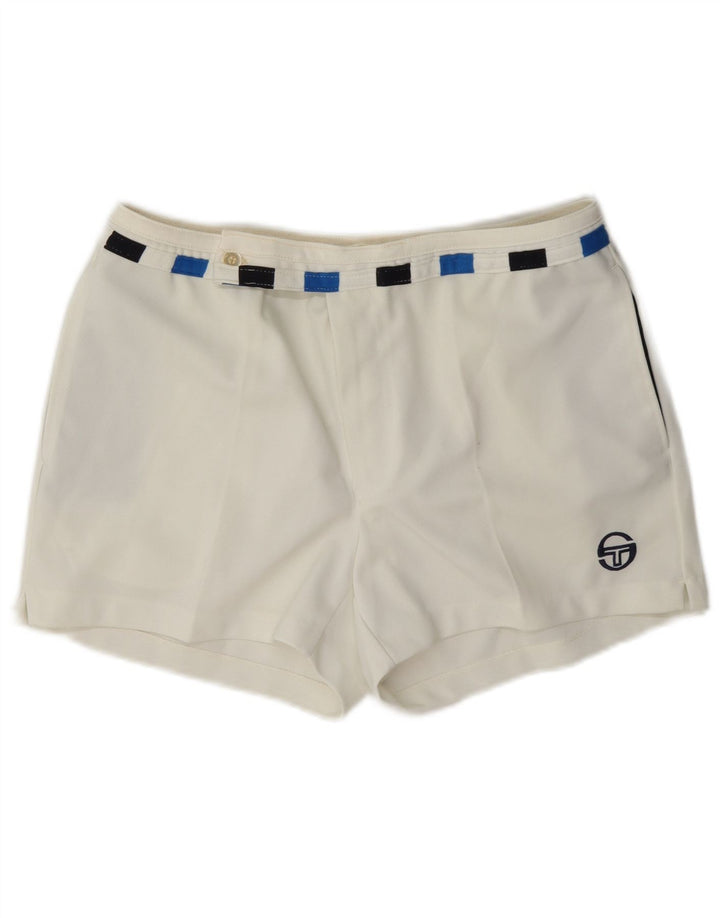 Sergio Tacchini Womens Chino Shorts IT 52 2XL W36 White Colourblock