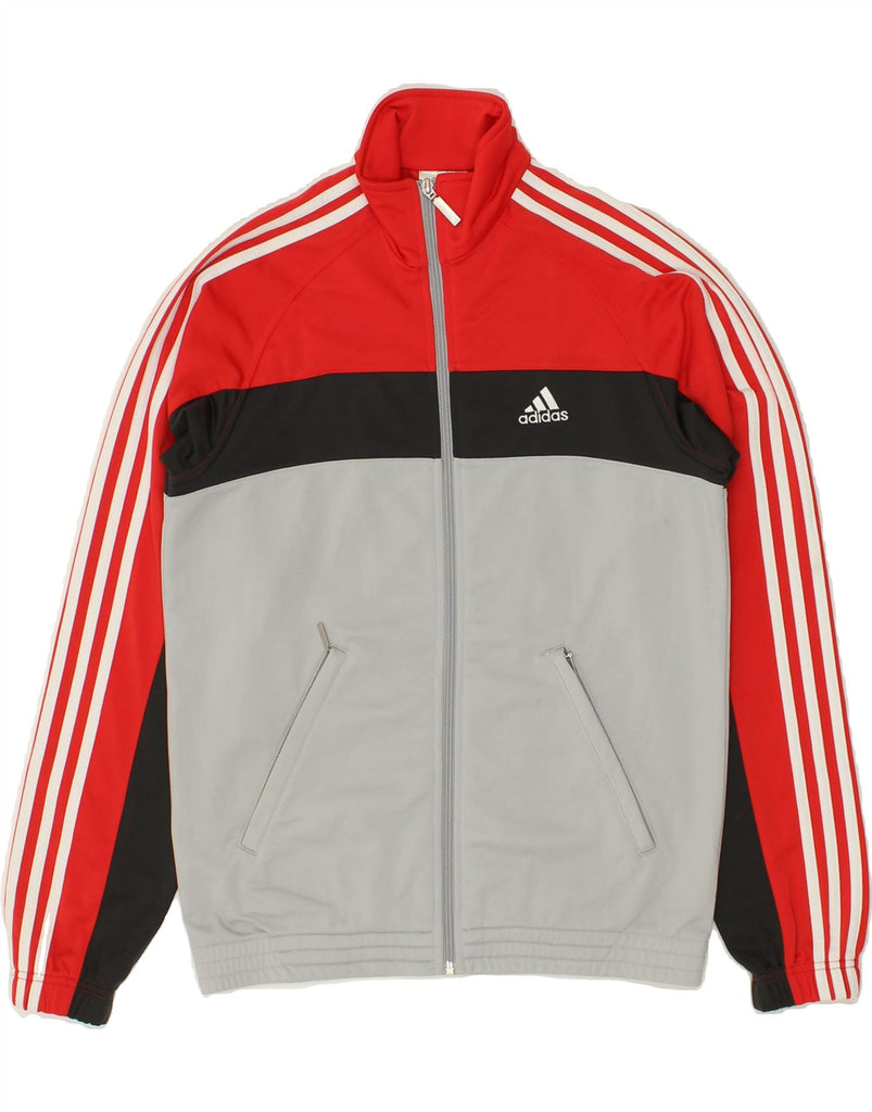 ADIDAS Mens Tracksuit Top Jacket UK 34/36 Small Grey Colourblock Polyester | Vintage Adidas | Thrift | Second-Hand Adidas | Used Clothing | Messina Hembry 