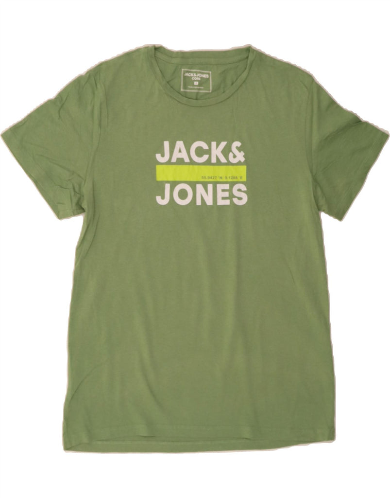 JACK & JONES Mens Core Graphic T-Shirt Top Small Green Cotton Vintage Jack & Jones and Second-Hand Jack & Jones from Messina Hembry 