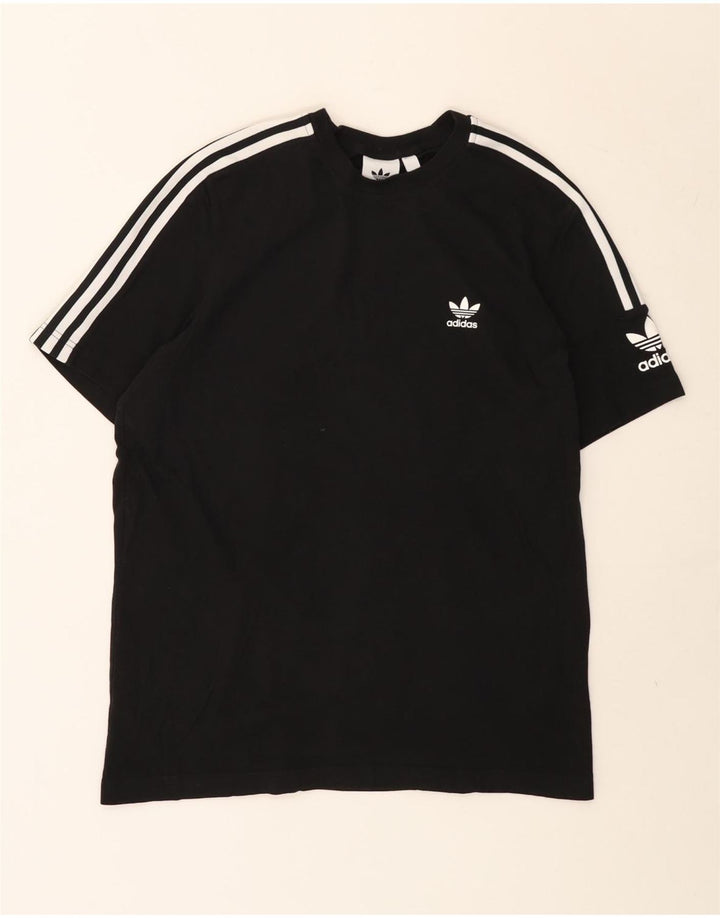 Adidas Mens T-Shirt Top Medium Black Cotton