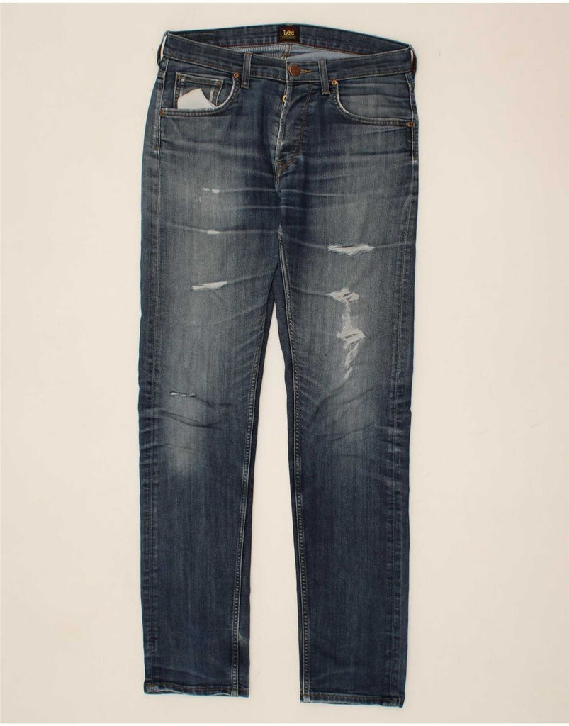 LEE Mens Daren Distressed Slim Jeans W33 L36 Blue Cotton Vintage Lee and Second-Hand Lee from Messina Hembry 